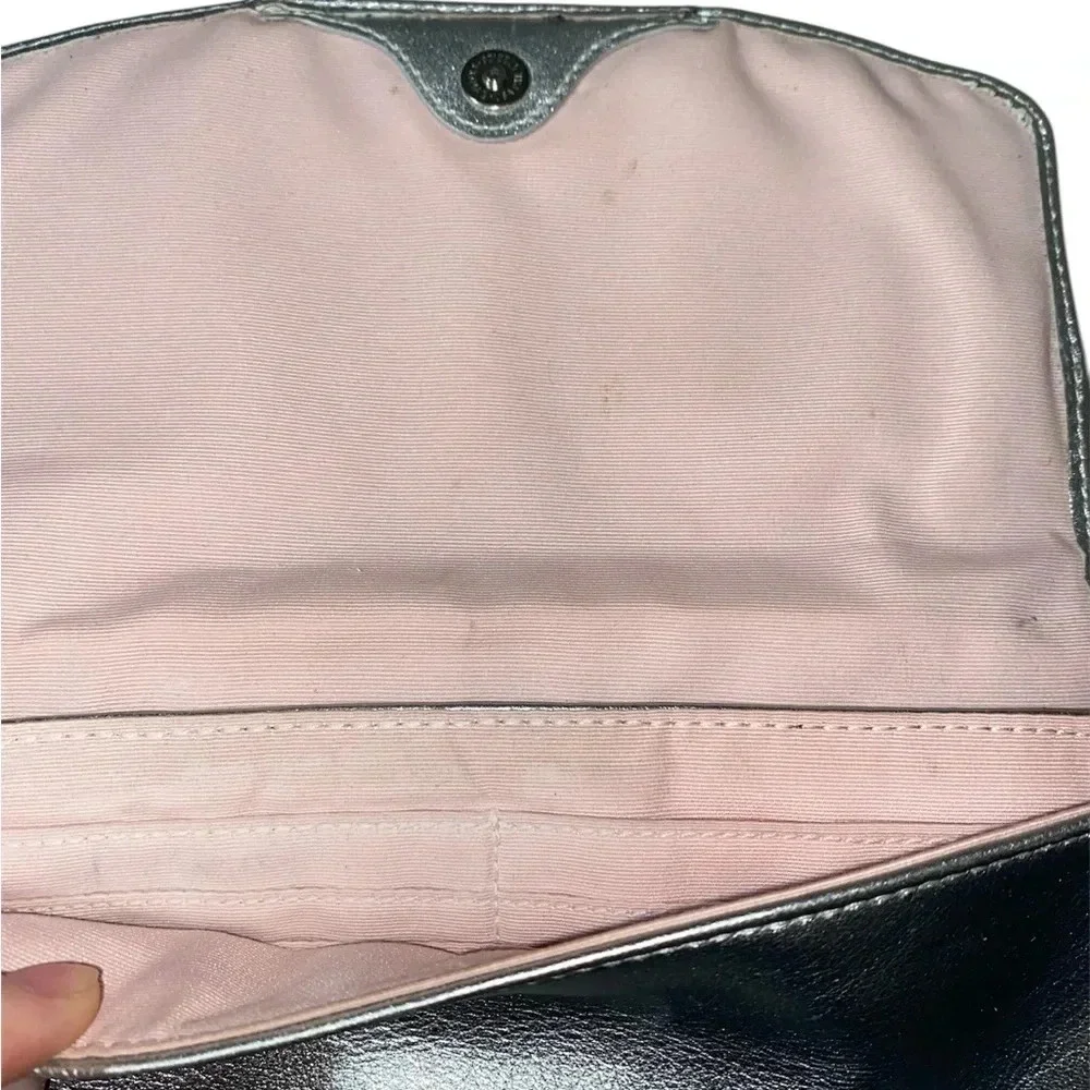 Coach Silver Handbag w/ Pink Interior - Picture 4 of 5